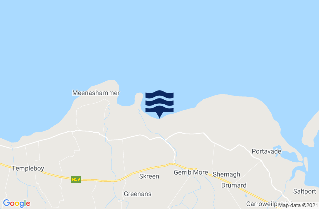 Dunmoran Strand, Irelandの潮見表地図