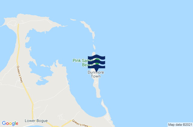 Dunmore Town, Bahamasの潮見表地図