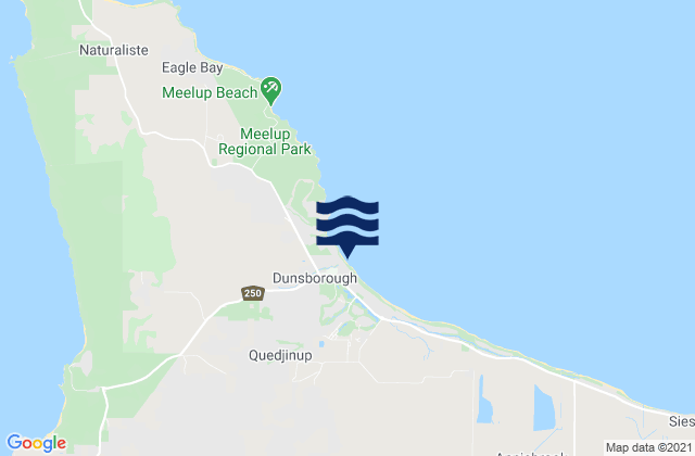 Dunsborough Beach, Australiaの潮見表地図