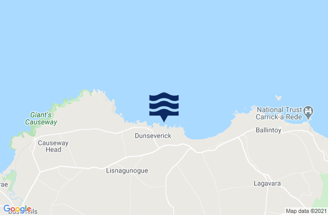 Dunseverick Harbou, United Kingdomの潮見表地図