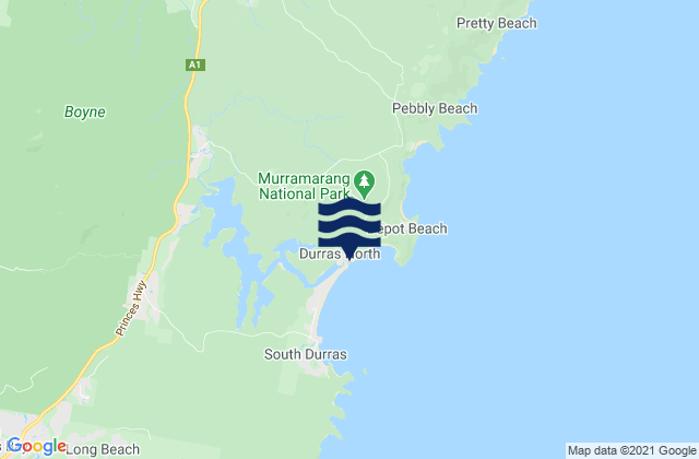 Durras North, Australiaの潮見表地図