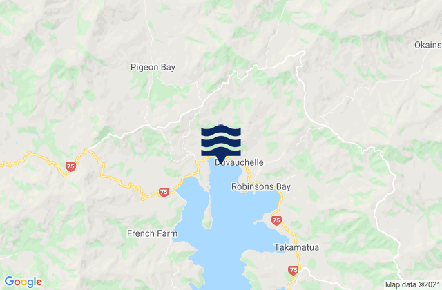 Duvauchelle Bay, New Zealandの潮見表地図