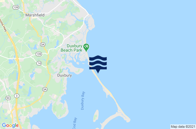 Duxbury Beach Duxbury, United Statesの潮見表地図