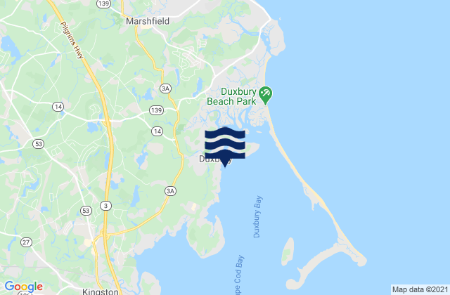 Duxbury Duxbury Harbor, United Statesの潮見表地図