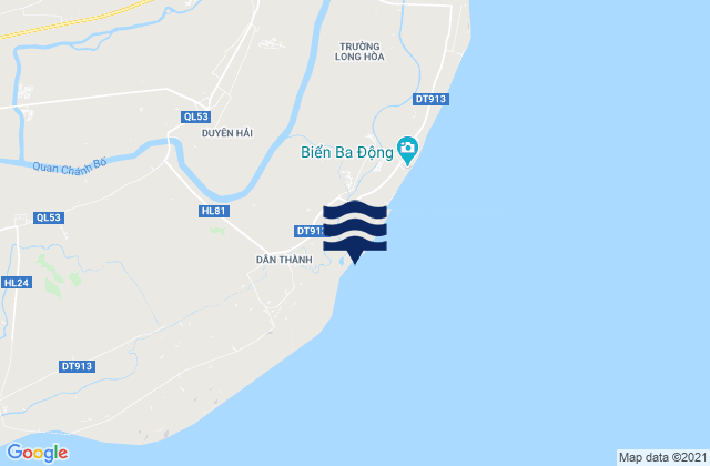 Duyên Hải, Vietnamの潮見表地図
