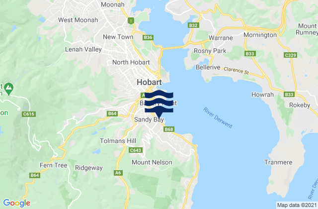 Dynnyrne, Australiaの潮見表地図