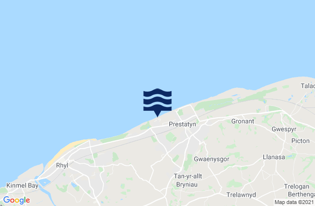 Dyserth, United Kingdomの潮見表地図