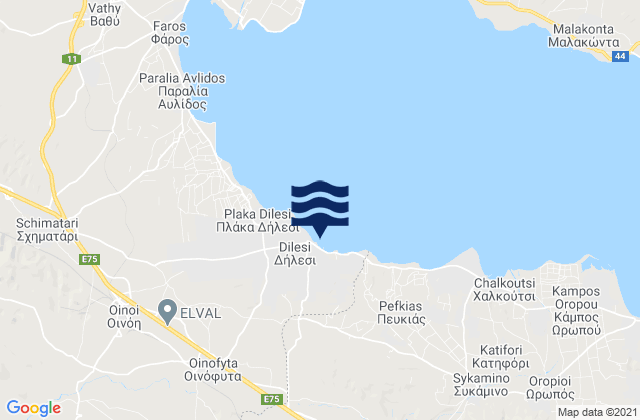Dílesi, Greeceの潮見表地図