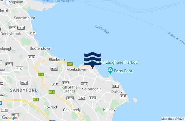 Dún Laoghaire-Rathdown, Irelandの潮見表地図