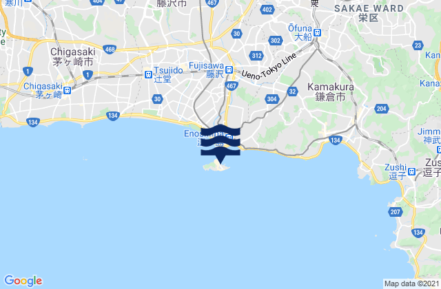 E No Sima, Japanの潮見表地図