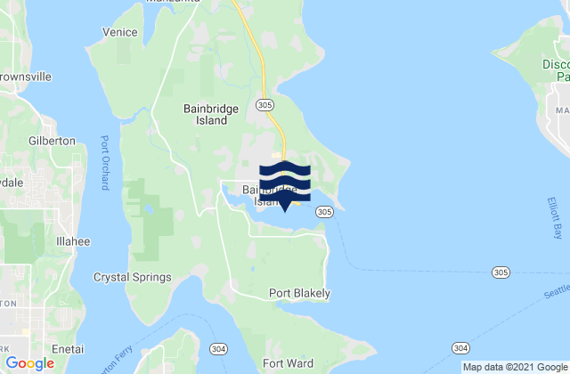 Eagle Harbor Bainbridge Island, United Statesの潮見表地図