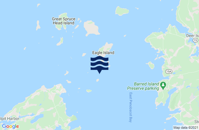 Eagle Island 0.4 nautical mile S of, United Statesの潮見表地図