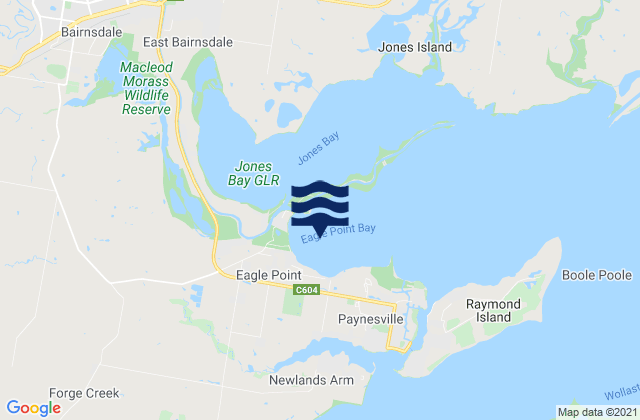 Eagle Point Bay, Australiaの潮見表地図