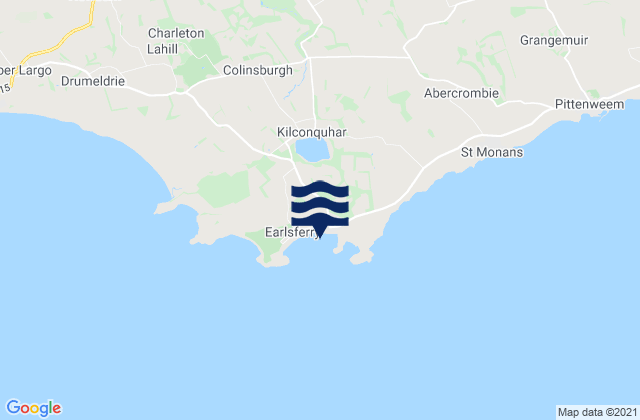 Earlsferry Beach, United Kingdomの潮見表地図