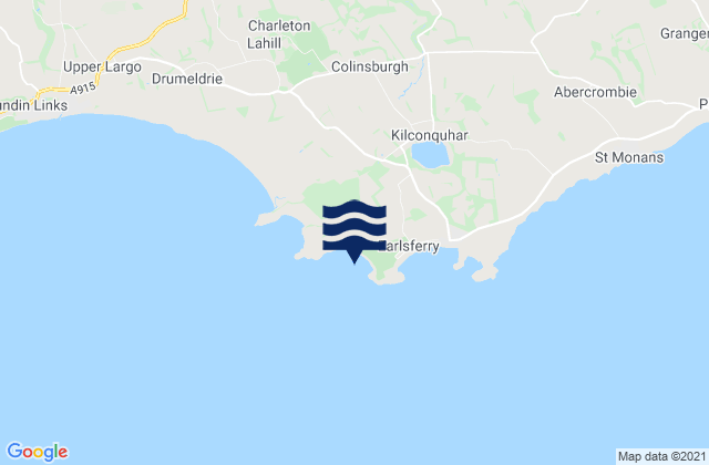 Earlsferry West Beach, United Kingdomの潮見表地図