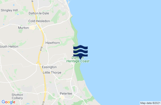Easington Beach, United Kingdomの潮見表地図