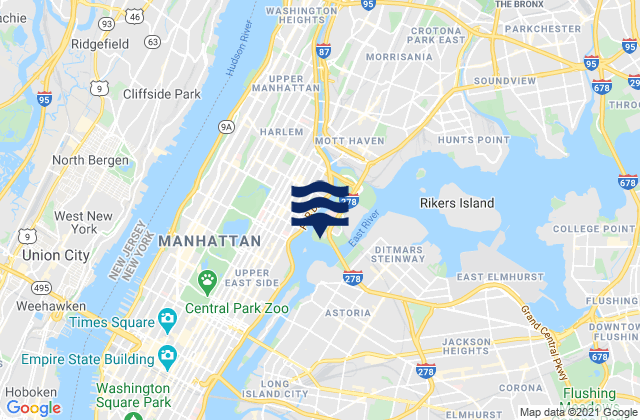 East 110th Street, United Statesの潮見表地図