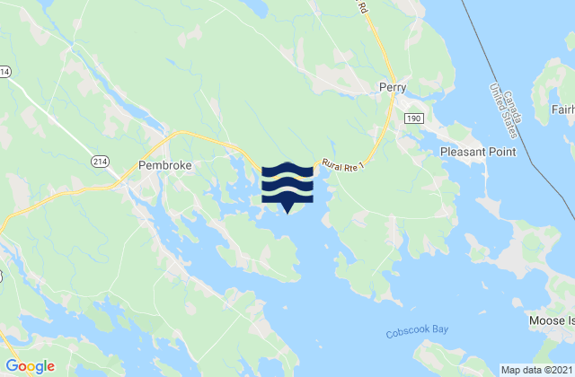 East Bay, Canadaの潮見表地図