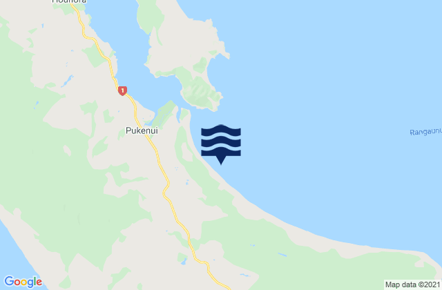 East Beach, New Zealandの潮見表地図