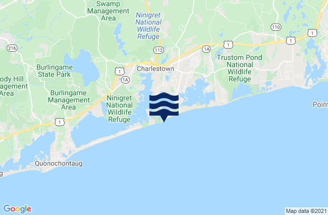 East Beach Ninigret Conservation Area, United Statesの潮見表地図