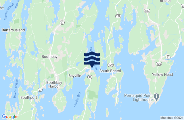 East Boothbay, United Statesの潮見表地図