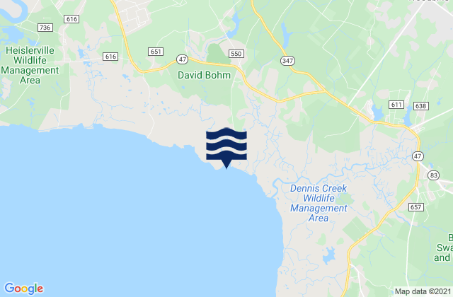 East Creek (Route 47 Bridge), United Statesの潮見表地図