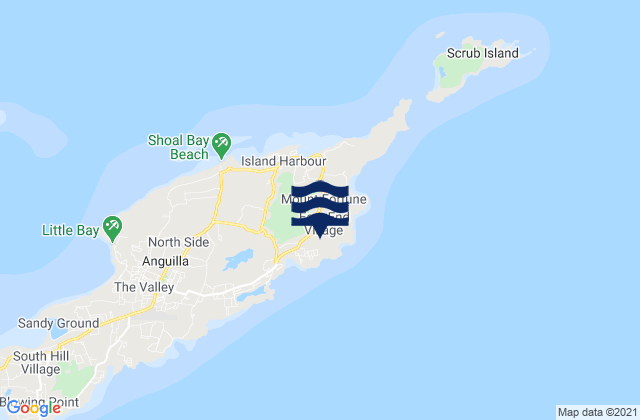 East End, Anguillaの潮見表地図