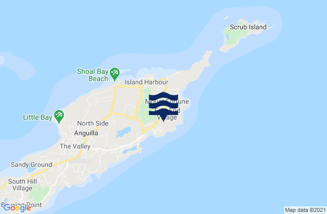 East End Village, Anguillaの潮見表地図