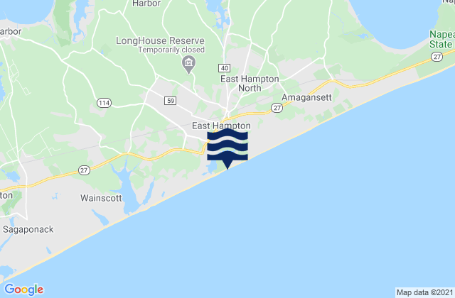 East Hampton North, United Statesの潮見表地図