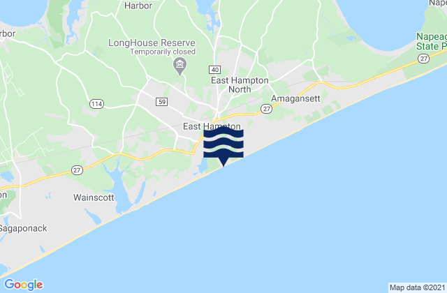 East Hampton, United Statesの潮見表地図