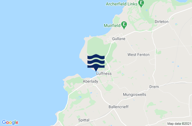 East Lothian, United Kingdomの潮見表地図