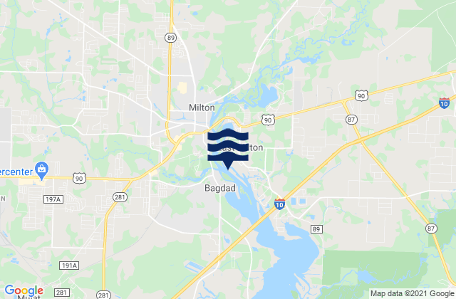East Milton, United Statesの潮見表地図