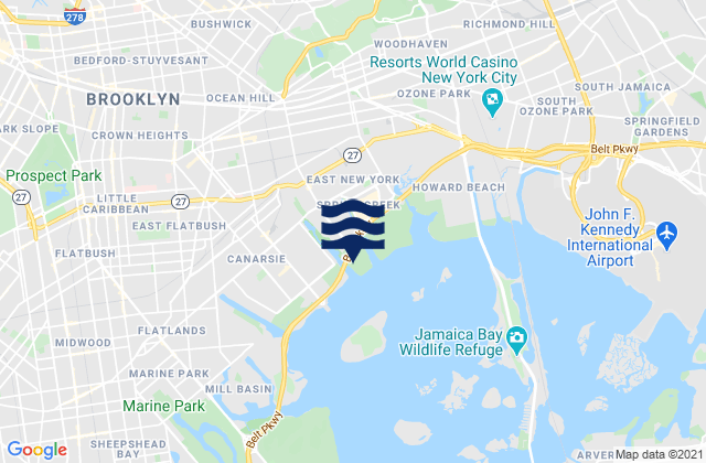 East New York, United Statesの潮見表地図