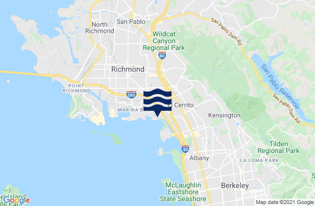 East Richmond Heights, United Statesの潮見表地図