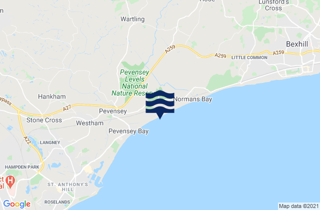 East Sussex, United Kingdomの潮見表地図