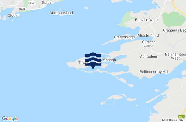 East Tawin, Irelandの潮見表地図