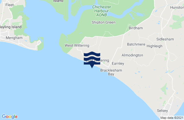 East Wittering Beach, United Kingdomの潮見表地図