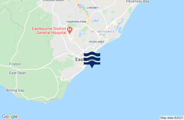 Eastbourne Seafront Beach, United Kingdomの潮見表地図