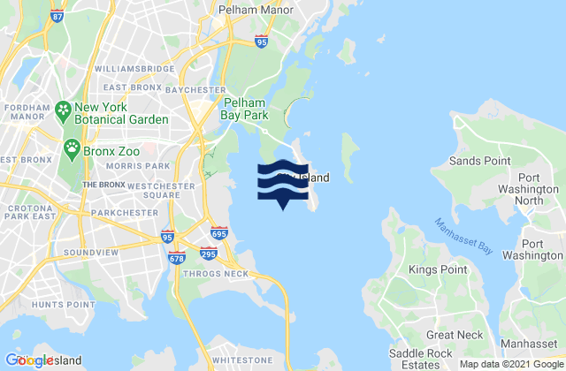 Eastchester Bay near Big Tom, United Statesの潮見表地図