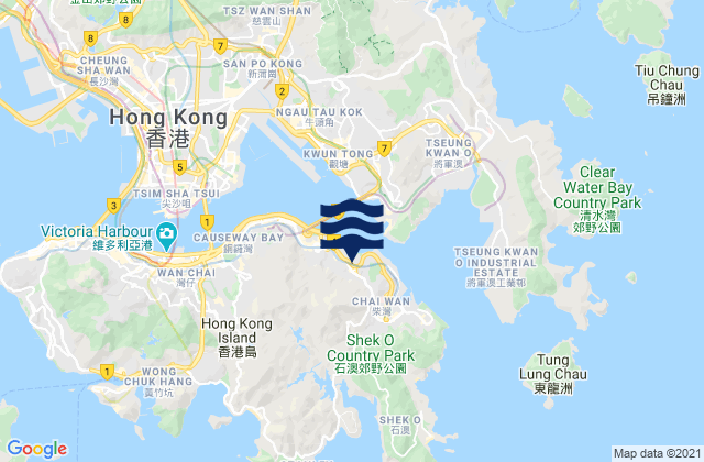 Eastern, Hong Kongの潮見表地図