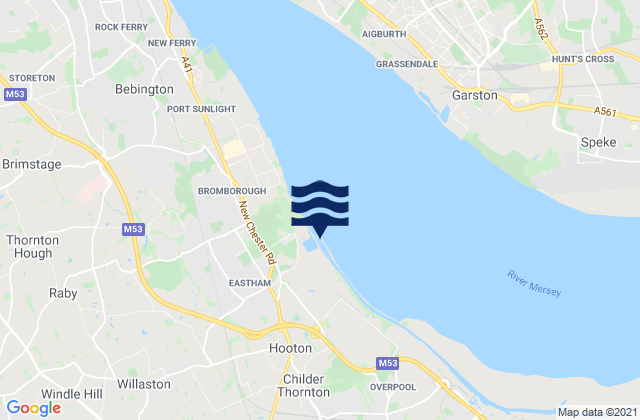 Eastham, United Kingdomの潮見表地図