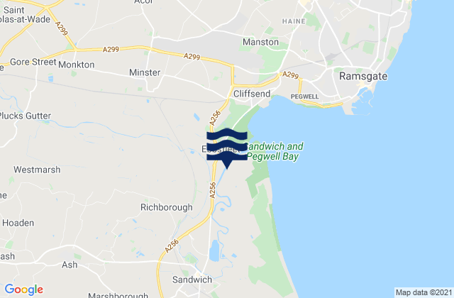 Eastry, United Kingdomの潮見表地図