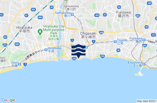 Ebina Shi, Japanの潮見表地図