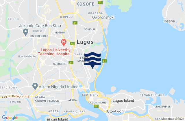Ebute-Metta, Nigeriaの潮見表地図