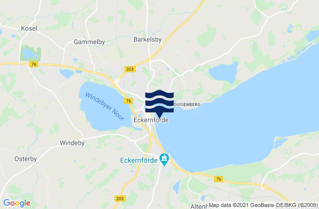 Eckernforde, Denmarkの潮見表地図