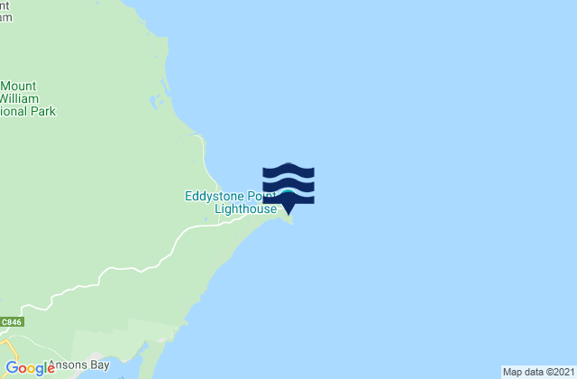 Eddystone Point Lighthouse, Australiaの潮見表地図