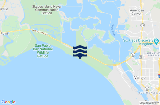 Edgerley Island Napa River, United Statesの潮見表地図