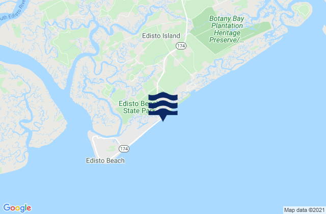Edisto Beach (Edisto Island), United Statesの潮見表地図