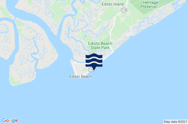 Edisto Beach, United Statesの潮見表地図