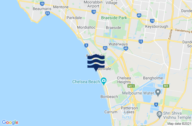 Edithvale, Australiaの潮見表地図